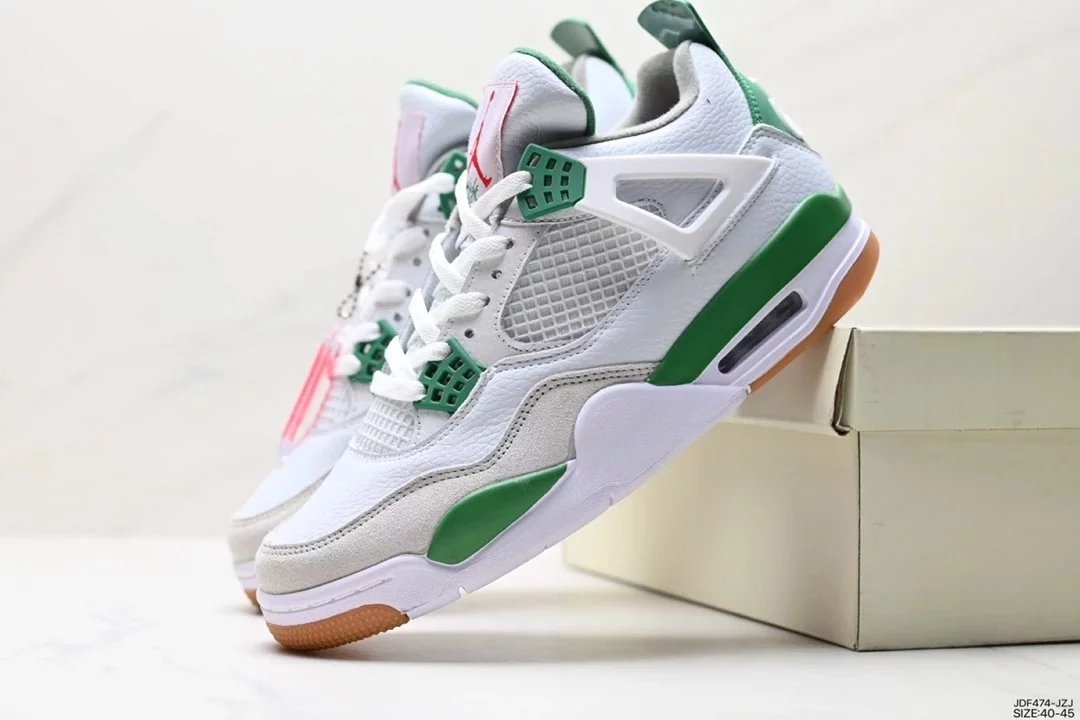 Air Jordan 4 Retro White Cement Grey Sneakers - 25