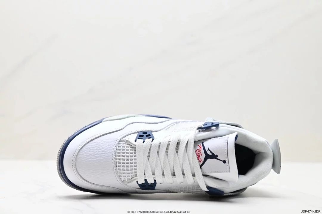 Air Jordan 4 Retro White Cement Grey Sneakers - 39