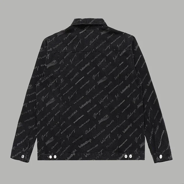 Balenciaga Jackets Logo denim trucker jacket product detail image 31