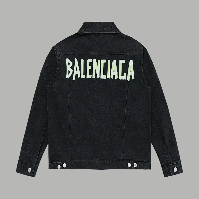 Balenciaga Jackets Logo denim trucker jacket product detail image 37