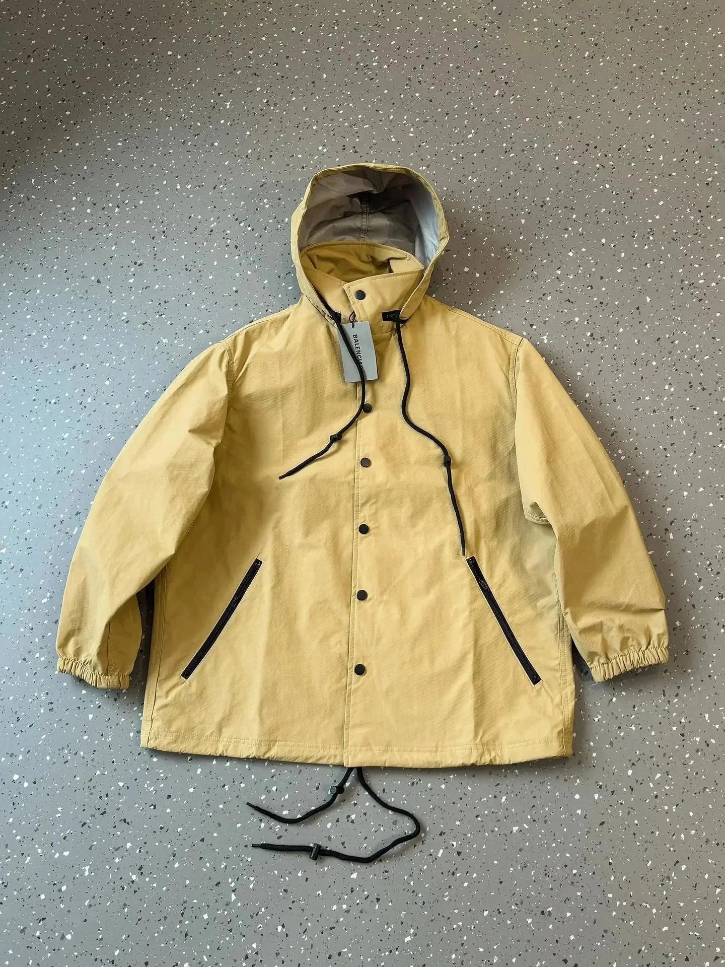 Balenciaga Hooded Windbreaker Jacket in Beige - 59