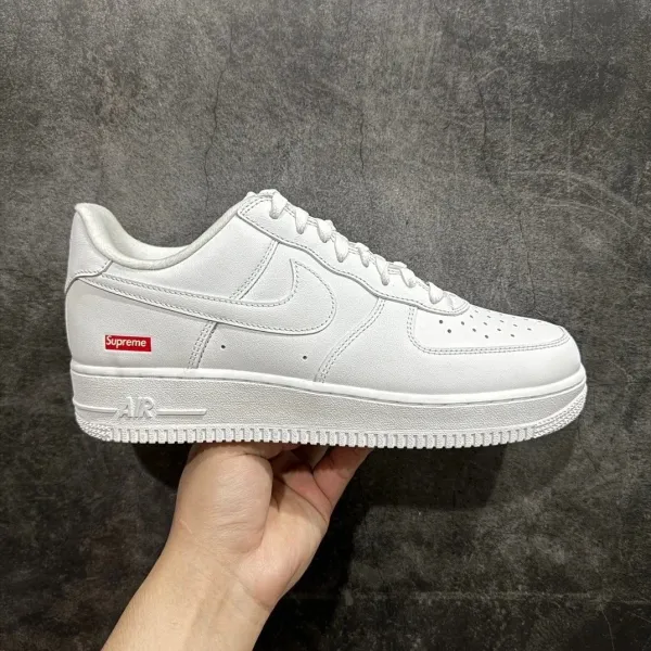 Supreme x Nike Air Force 1 Low White Sneakers - 1