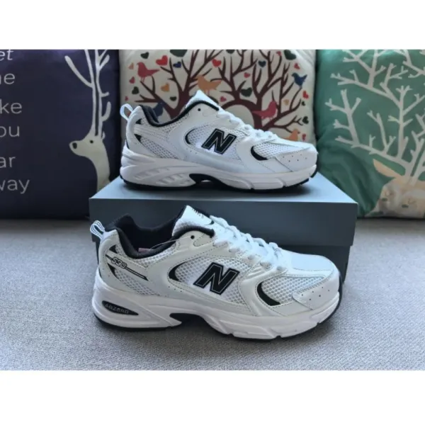 New Balance 530 White Black Mesh Sneakers - 1