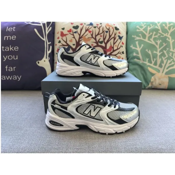 New Balance 990v6 Silver Black Mesh Sneakers - 1
