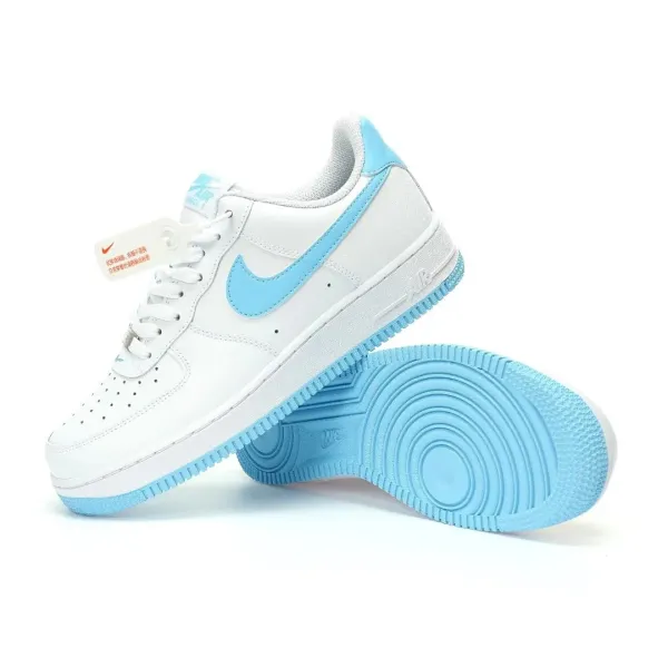 Nike Air Force 1 Low White and Ice Blue Sneakers - 1
