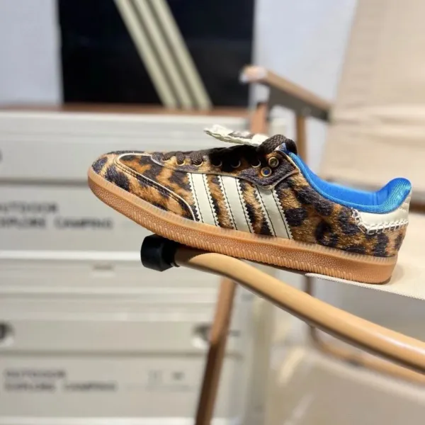 Adidas Originals Samba OG Leopard Print Blue Accents Sneakers - 1