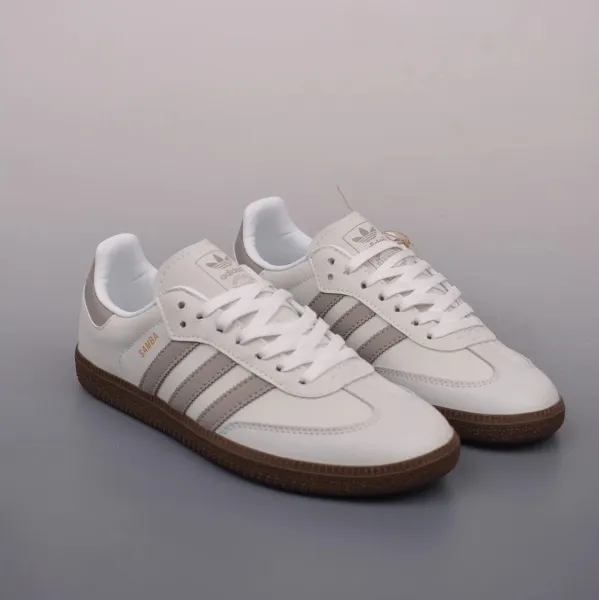 Adidas Originals Samba Classic White Beige Brown Sneakers - 1