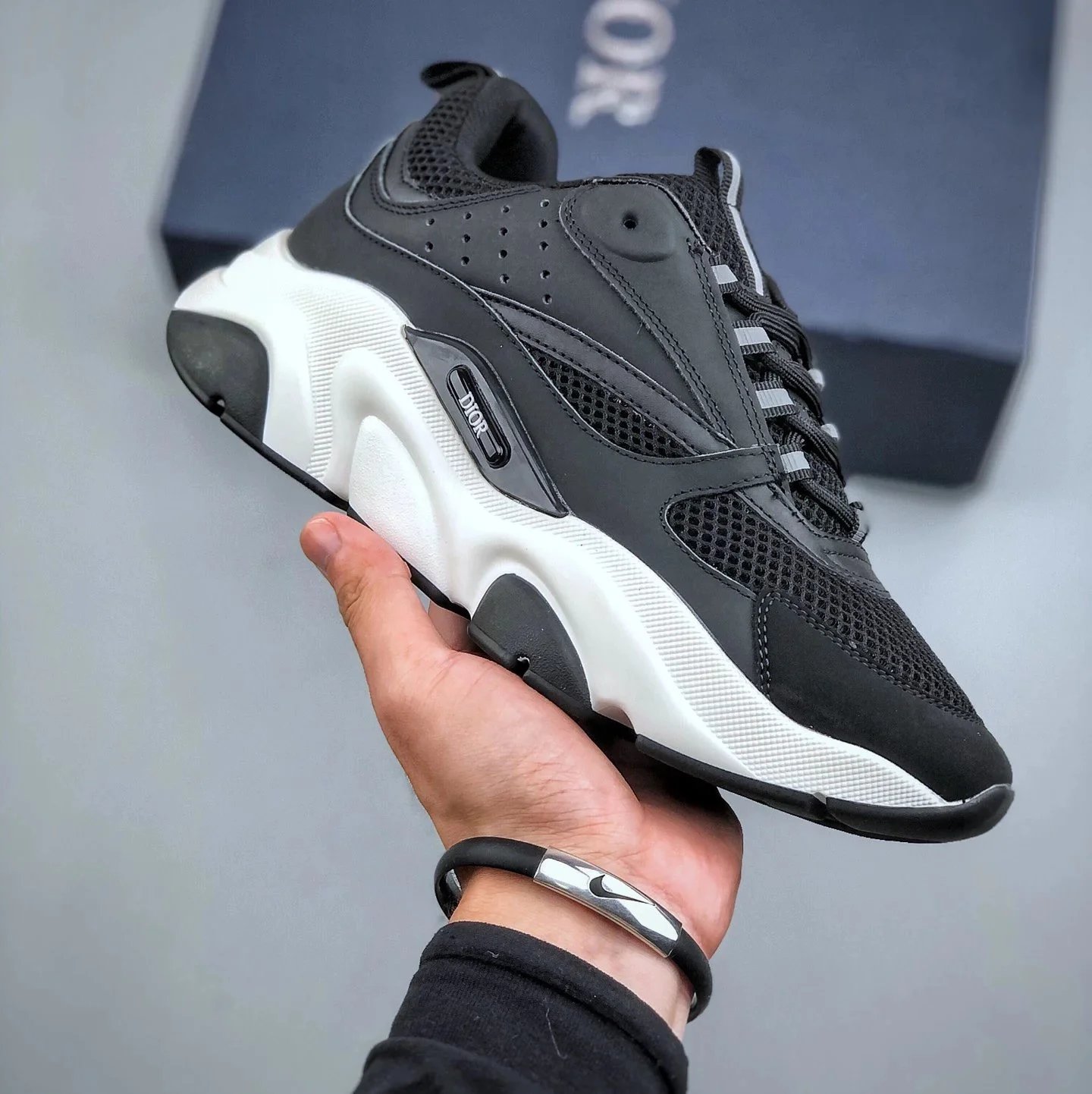 Dior B23 Low Black and White Chunky Sneakers - 1