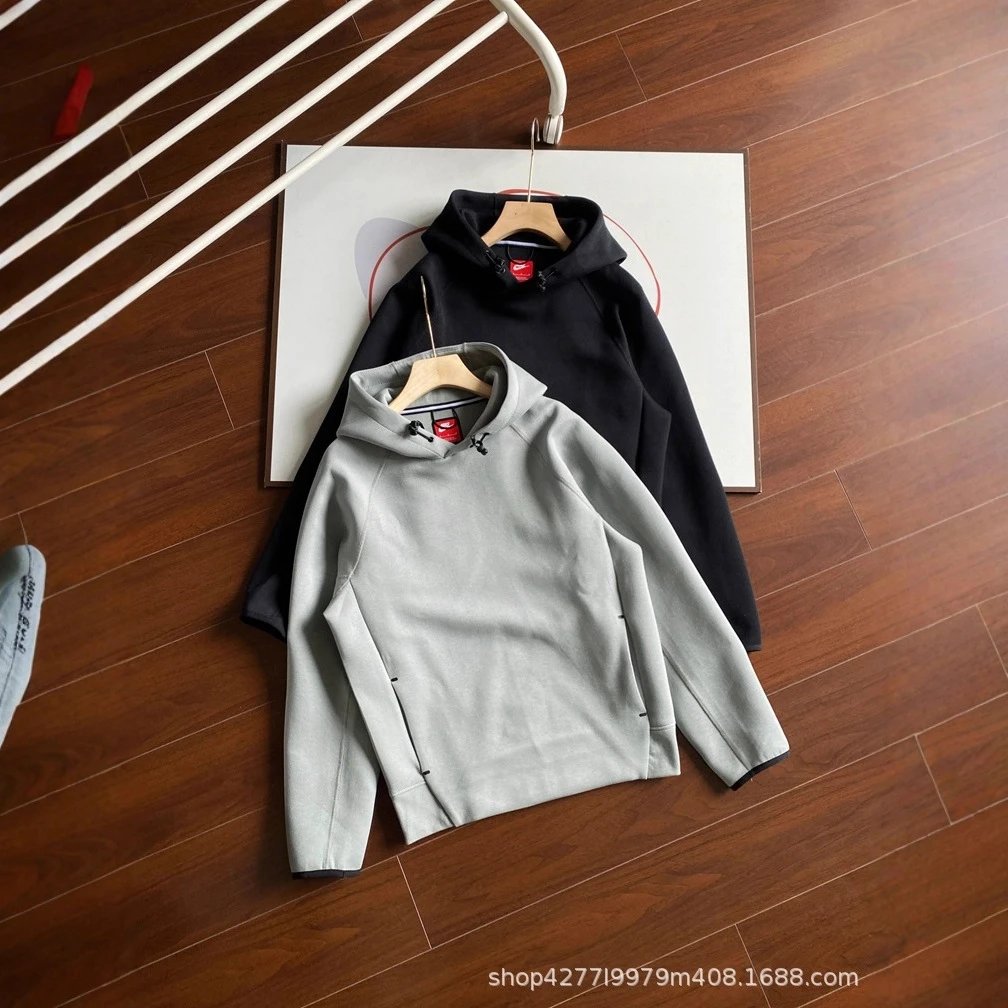 New Arrival Men's Fashion Knit Hoodie with Small Logo, Casual Pullover Sweatshirt for Couples, Style 8017
