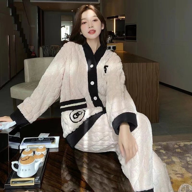 Winter Pajamas For Thickened And Fleece Lined Coral Fleece