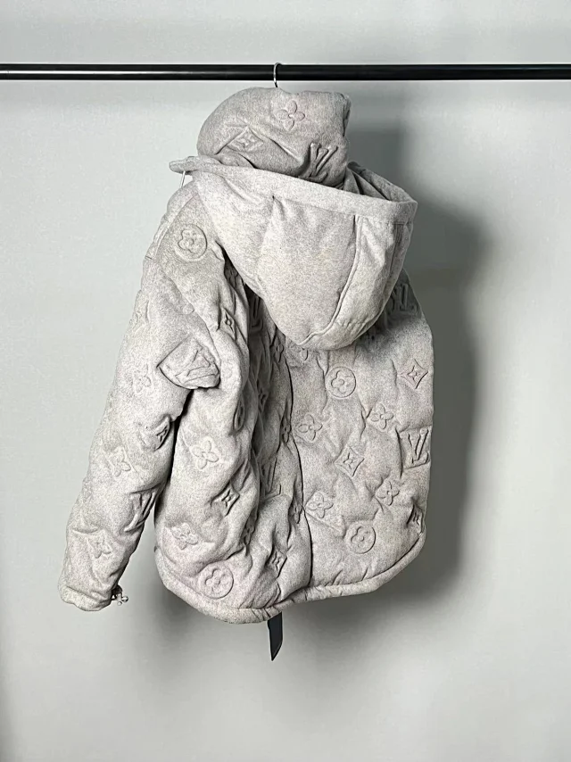 Louis Vuitton Down Jackets Hooded monogram-embossed puffer jacket product detail image 10
