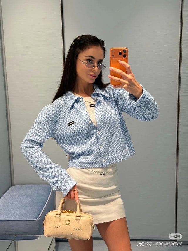 White / Sky Blue Cotton shirt: seller detail photo 5