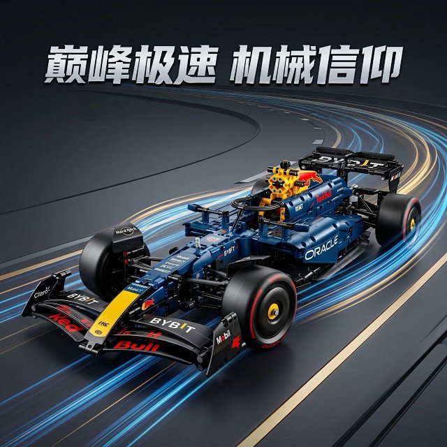 Lego-compatible Red Bull Formula 1 race car building block toy gift: seller detail photo 2