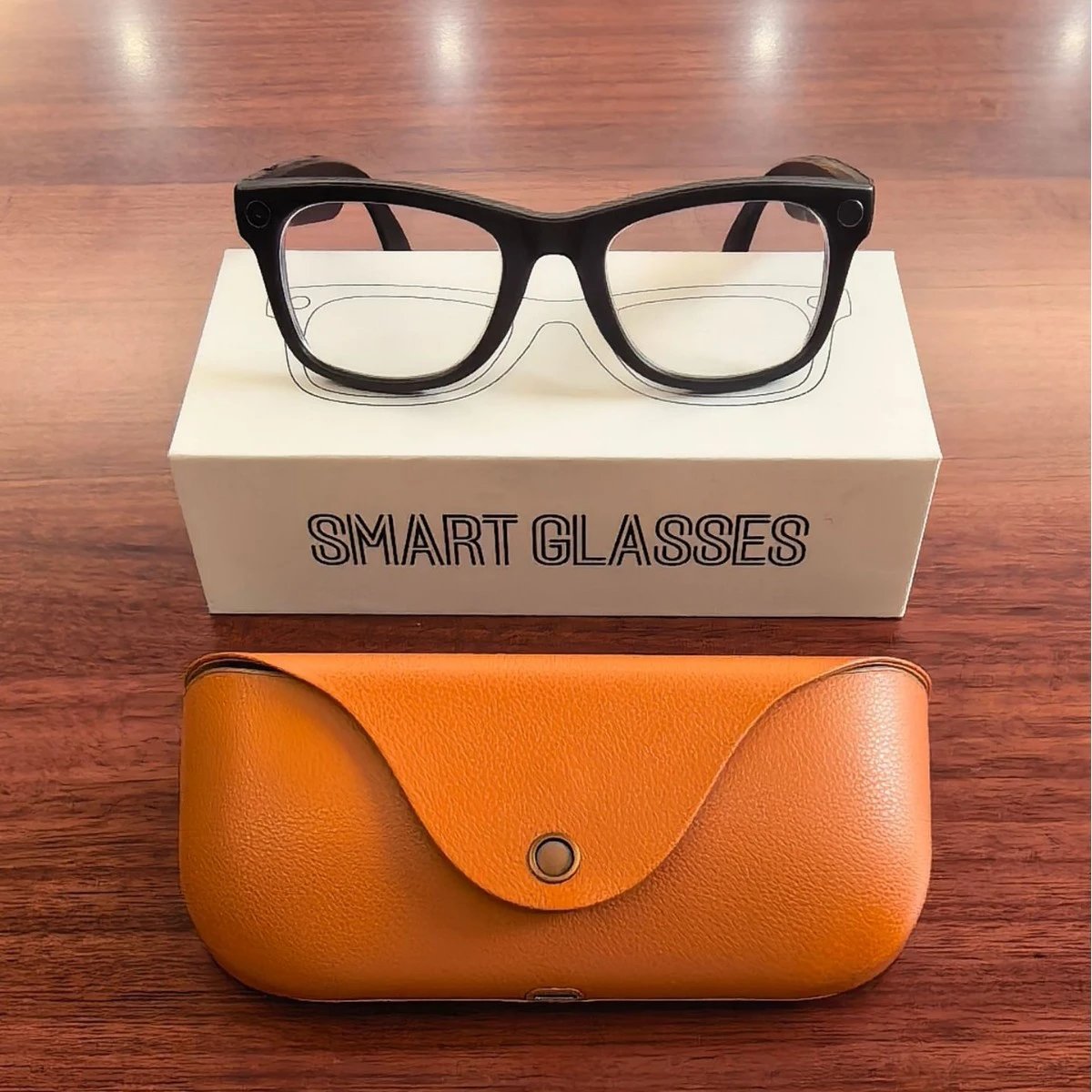 MT5 Ultra smart glasses with 8 megapixel camera AI for real-time music translation, Bluetooth calling, and charging case
