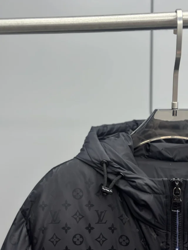 Louis Vuitton Down Jackets Hooded monogram-embossed puffer jacket product detail image 7