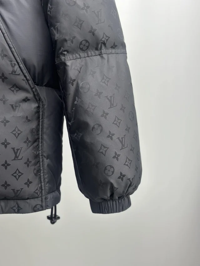 Louis Vuitton Down Jackets Hooded monogram-embossed puffer jacket product detail image 14