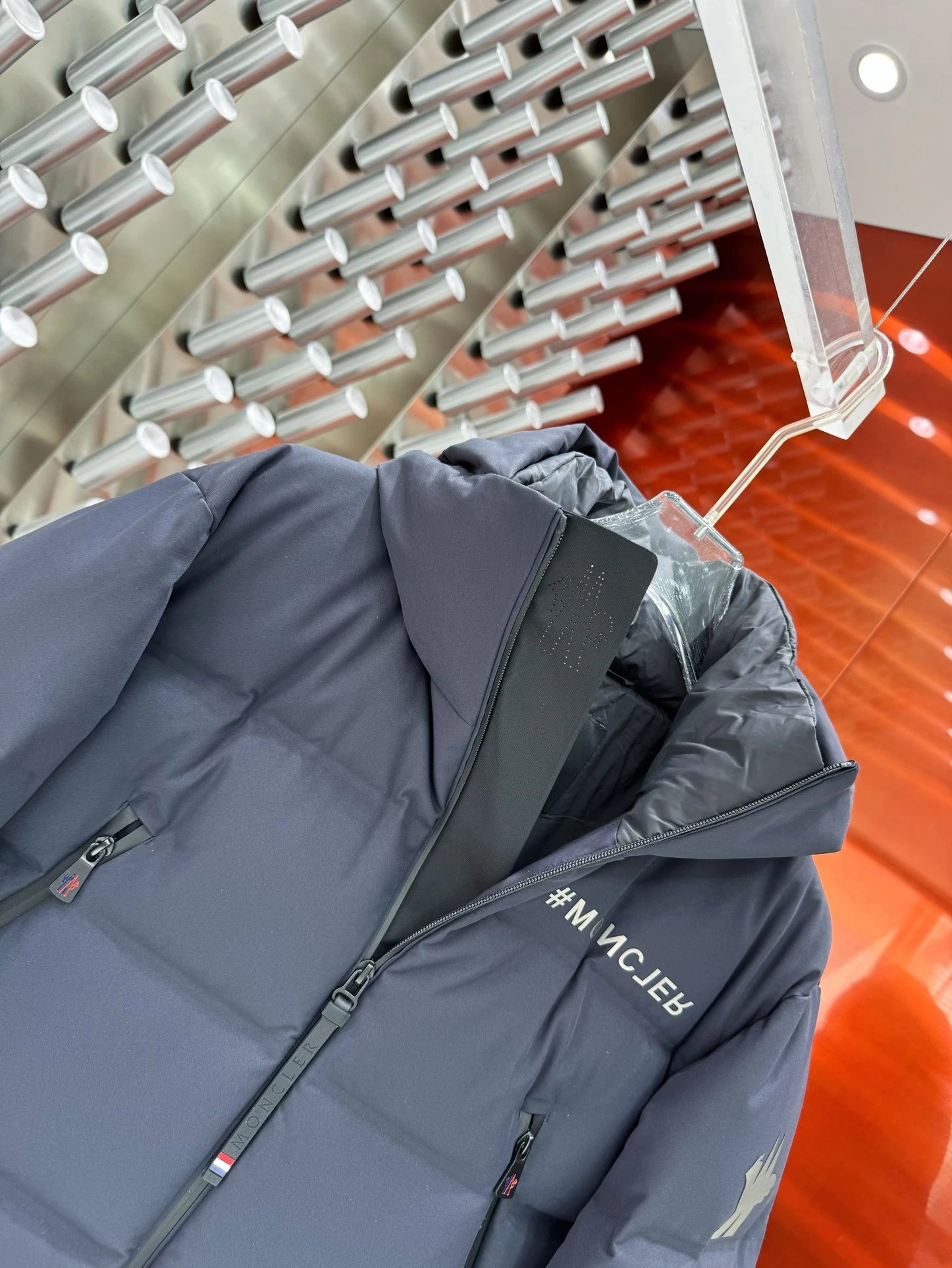 Moncler Maya Glossy Black Down Jacket with White Moncler sneakers - 15