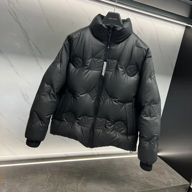Louis Vuitton Down Jackets Hooded monogram-embossed puffer jacket product detail image 2
