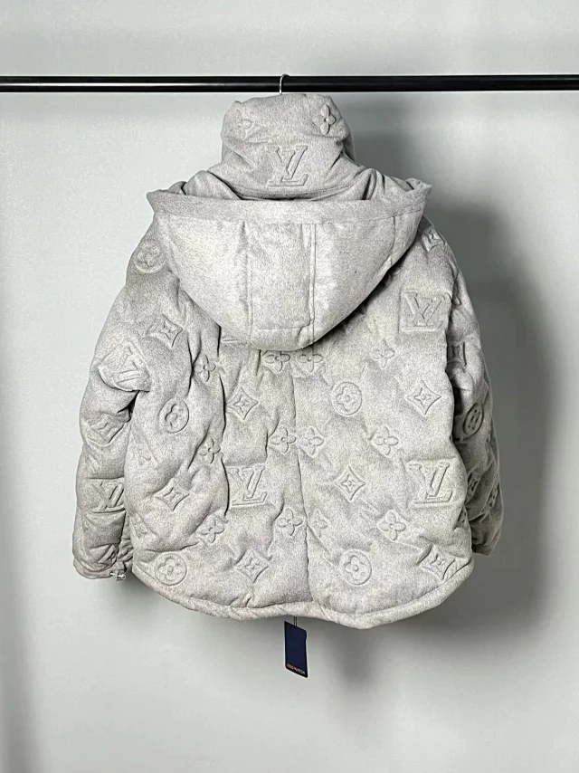 Louis Vuitton Down Jackets Hooded monogram-embossed puffer jacket product detail image 9