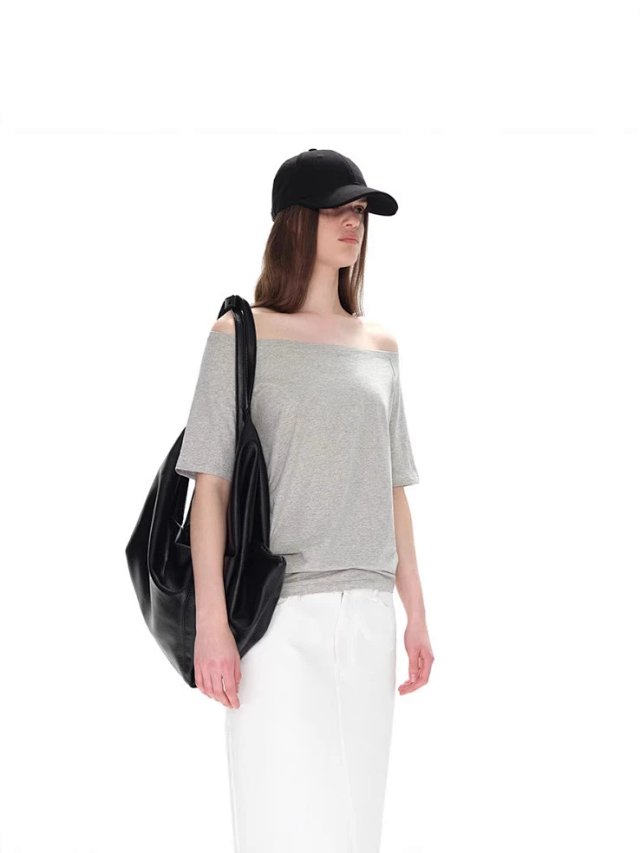 Lightweight Off-Shoulder Short Sleeve T-Shirt: seller detail photo 5