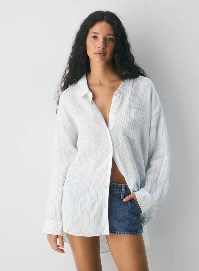 Aritzia Reminisce Relaxed Linen Shirt: seller detail photo 2