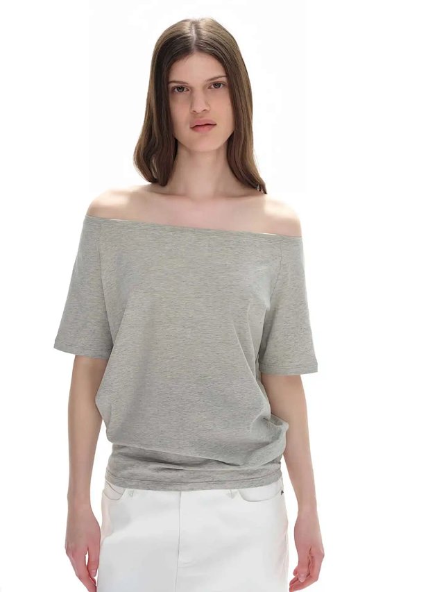 Lightweight Off-Shoulder Short Sleeve T-Shirt: seller detail photo 10