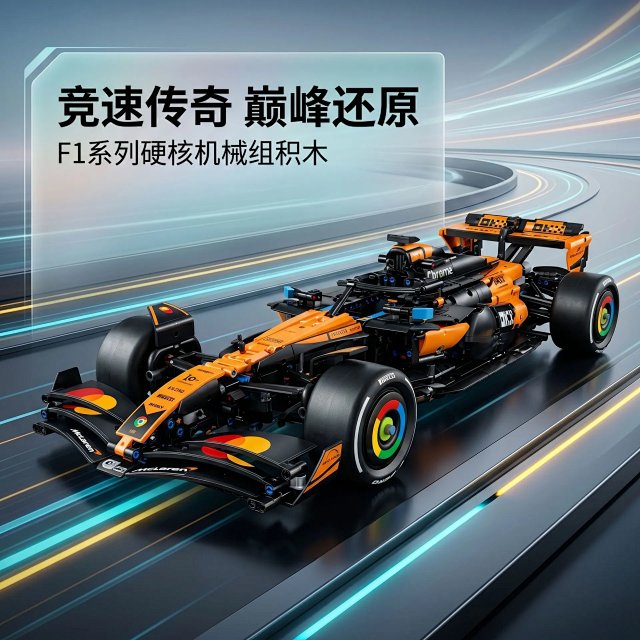 Lego-compatible Red Bull Formula 1 race car building block toy gift: seller detail photo 3