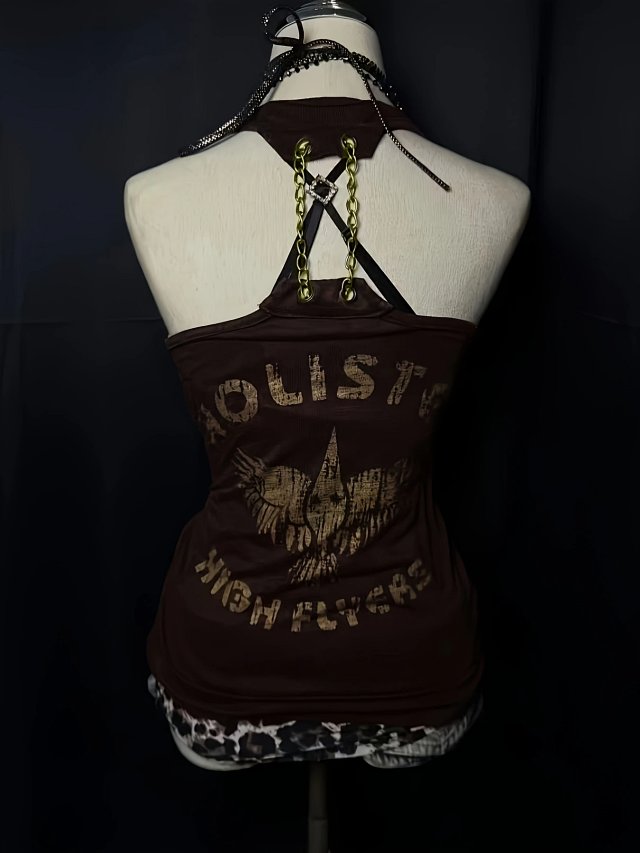 Leopard Print Halter Cami Top: seller detail photo 10