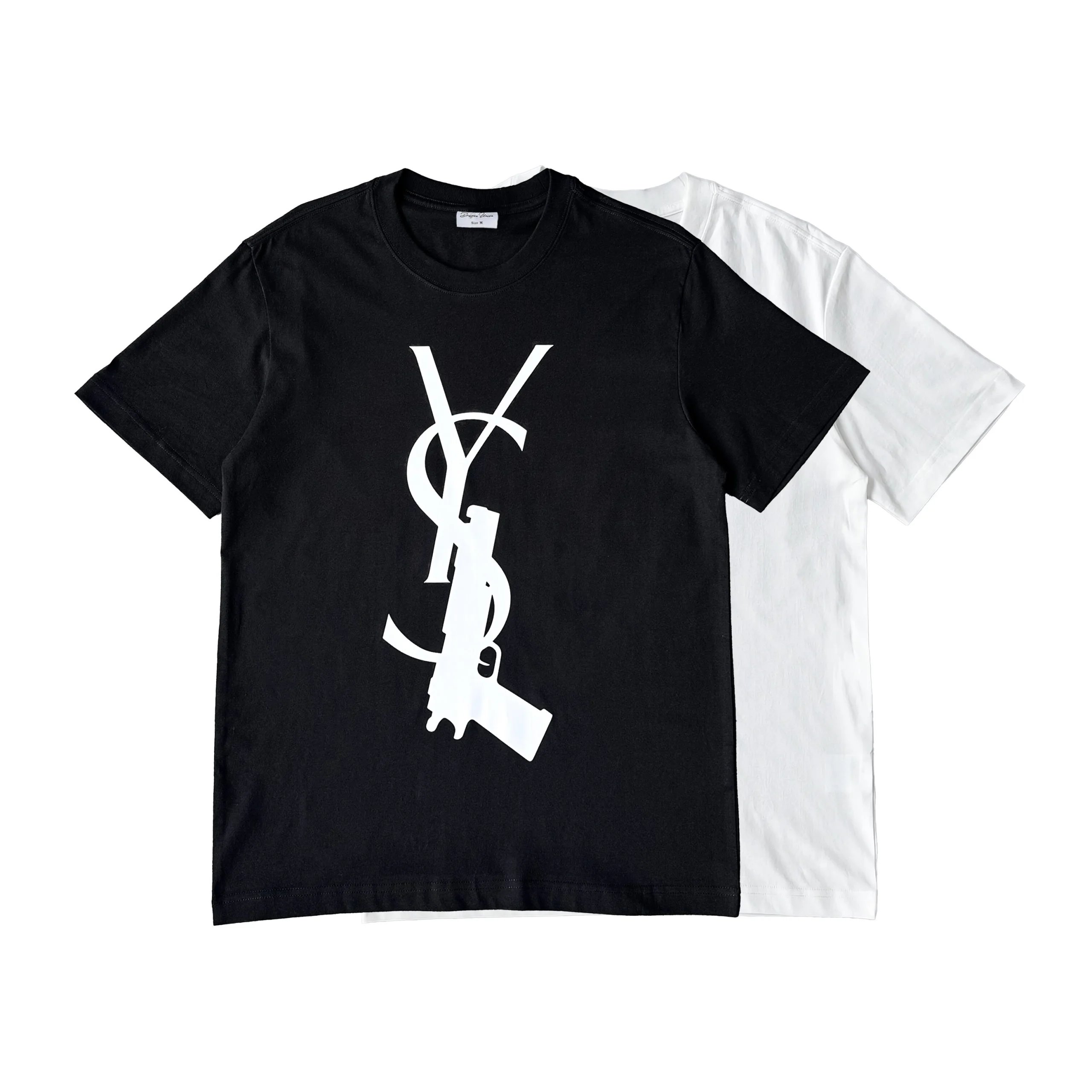 Slim Fit Trigger Monogram Short Sleeve T-Shirt in White and Black