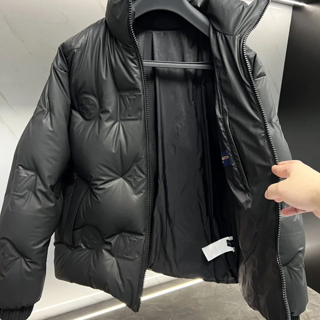 Louis Vuitton Down Jackets Hooded monogram-embossed puffer jacket product detail image 5