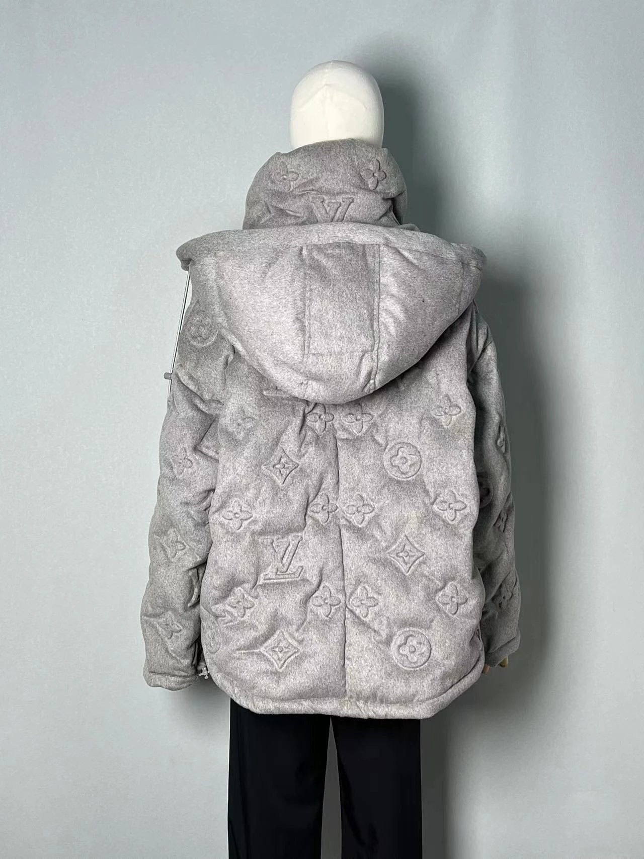 Louis Vuitton Monogram Down Jacket Gray and Black - 13