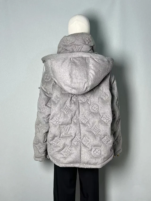 Louis Vuitton Down Jackets Hooded monogram-embossed puffer jacket product detail image 12
