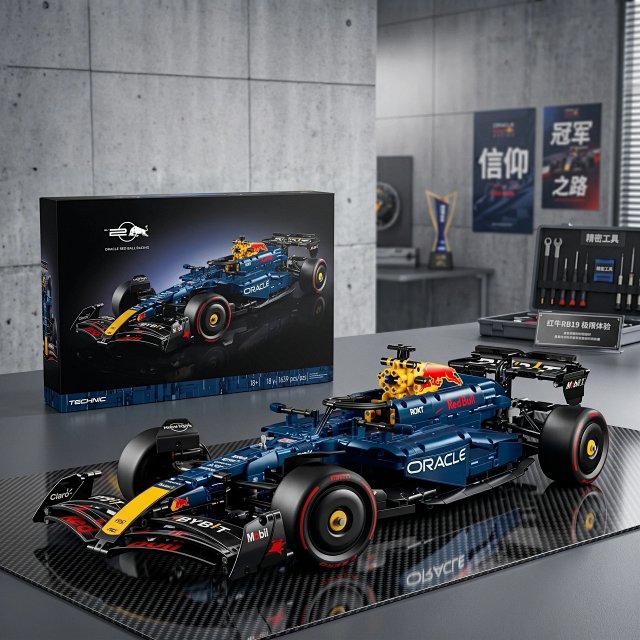Lego-compatible Red Bull Formula 1 race car building block toy gift: seller detail photo 8