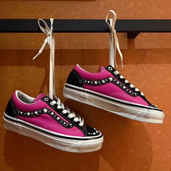 Men's and women's board shoes Old Skool 36 Pearlized fashionable low cut dirty pearl canvas shoes white blue black