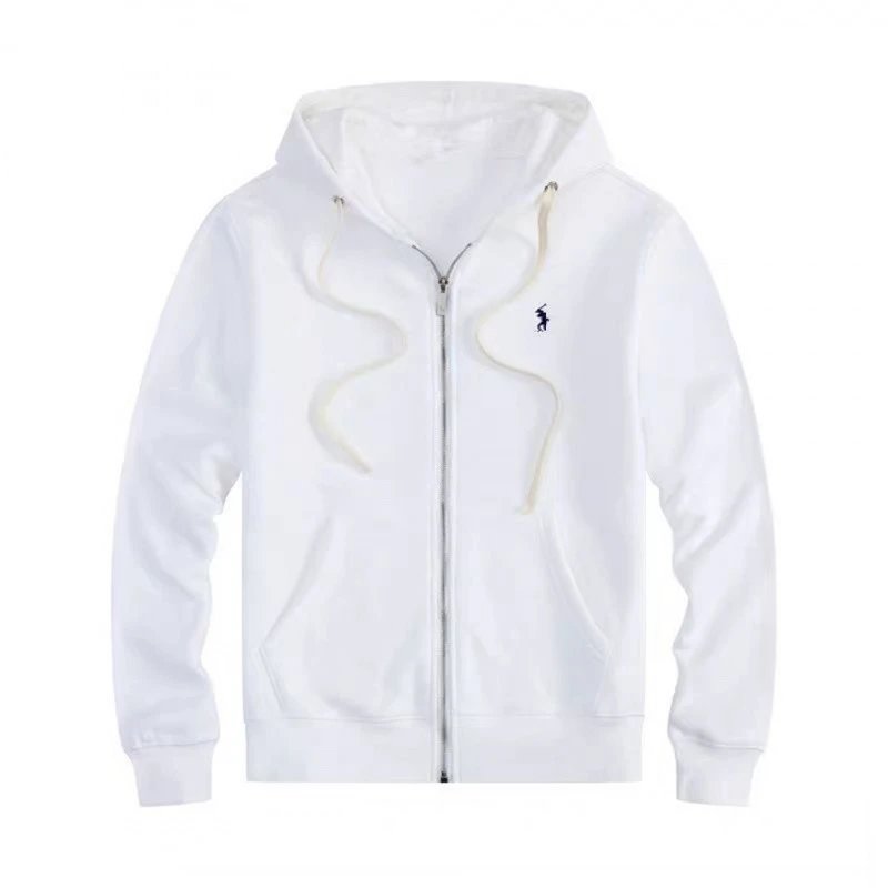 [Zip-Up] White Drawstring White with Black Logo