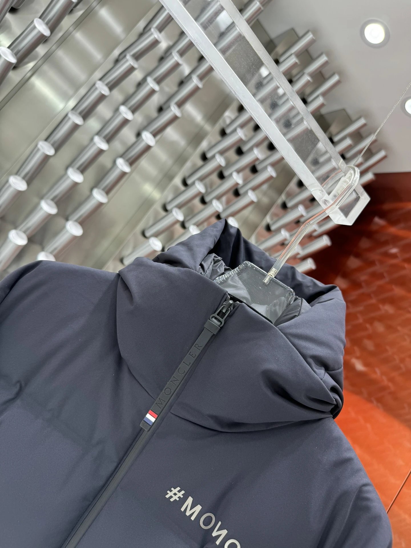 Moncler Maya Glossy Black Down Jacket with White Moncler sneakers - 13
