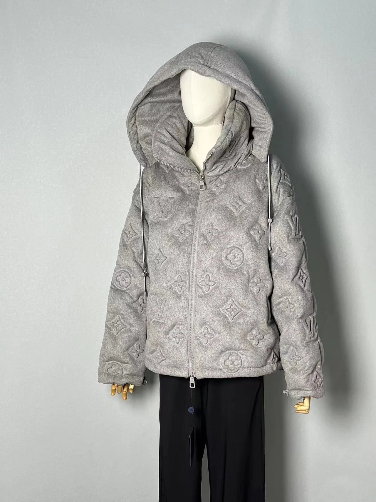 Louis Vuitton Monogram Down Jacket Gray and Black - 12