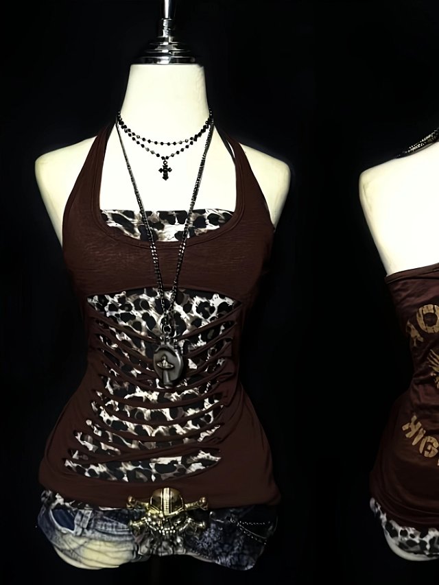 Leopard Print Halter Cami Top: seller detail photo 7