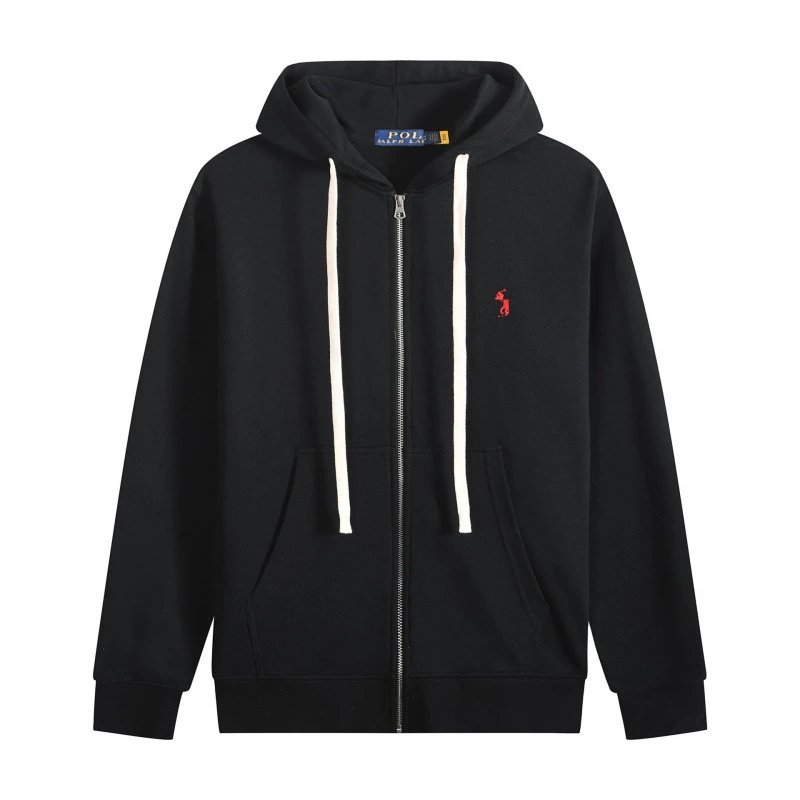 [Zip-Up] White Drawstring Black with Red Logo
