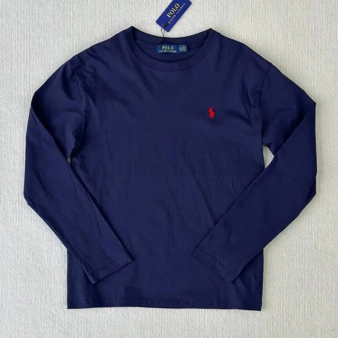 Long sleeved pony embroidery [navy blue]