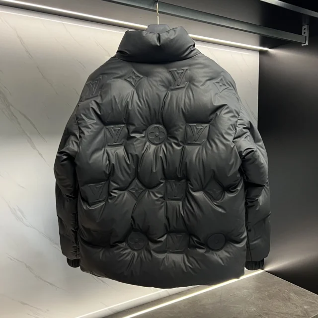 Louis Vuitton Down Jackets Hooded monogram-embossed puffer jacket product detail image 6