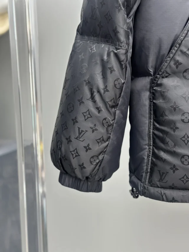 Louis Vuitton Down Jackets Hooded monogram-embossed puffer jacket product detail image 13