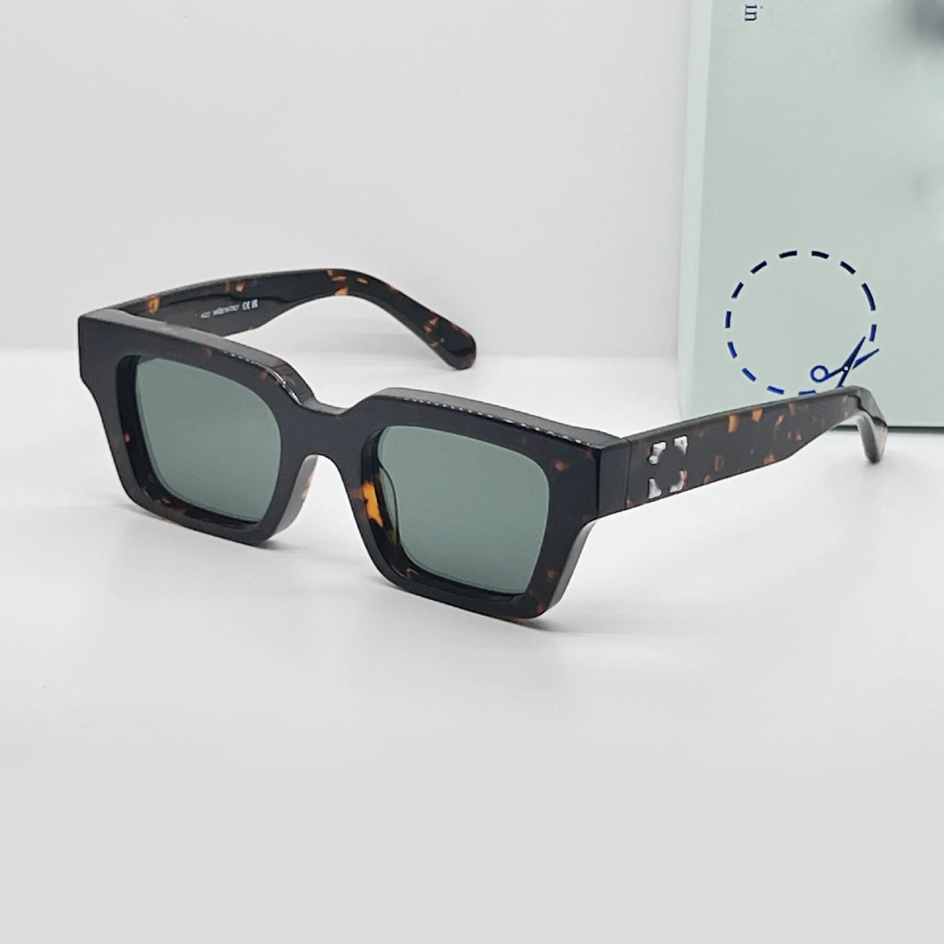 Leopard Frame Green Lens White Text (No Case)