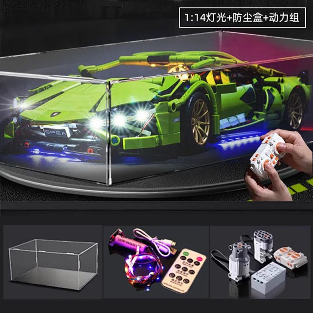 LEGO-compatible remote-controlled Lamborghini "Little Green Bull" sports car model: seller detail photo 7