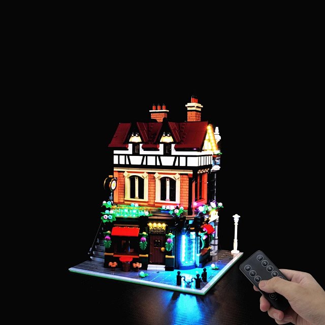 British-style street corner building block toy compatible with the LEGO Modular Buildings series.: seller detail photo 4