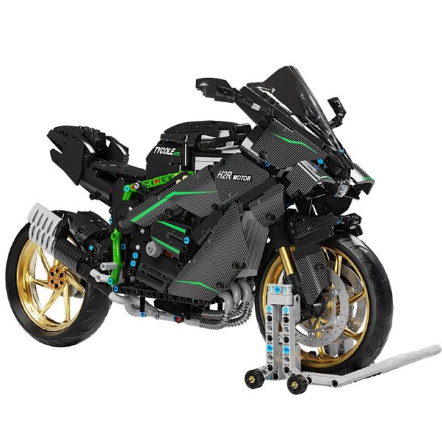 Taigaole T4019 Kawasaki H2R Carbon Fiber-Style Building Block Motorcycle Model – Educational Toy & Display Piece: seller detail photo 5