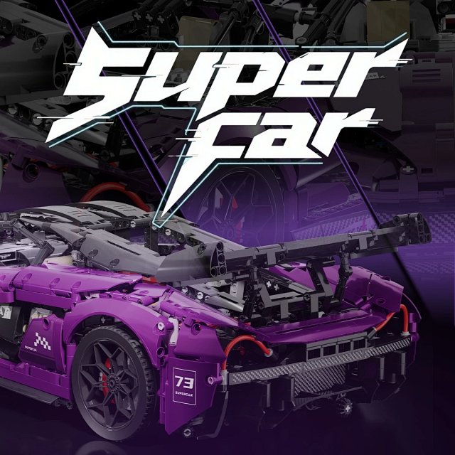 1:8 Scale Electroplated Purple Technic Building Block Model Toy – Compatible with LEGO McLaren P1 Limited Edition Supercar: seller detail photo 2