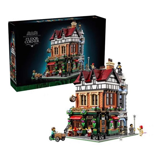 British-style street corner building block toy compatible with the LEGO Modular Buildings series.: seller detail photo 6