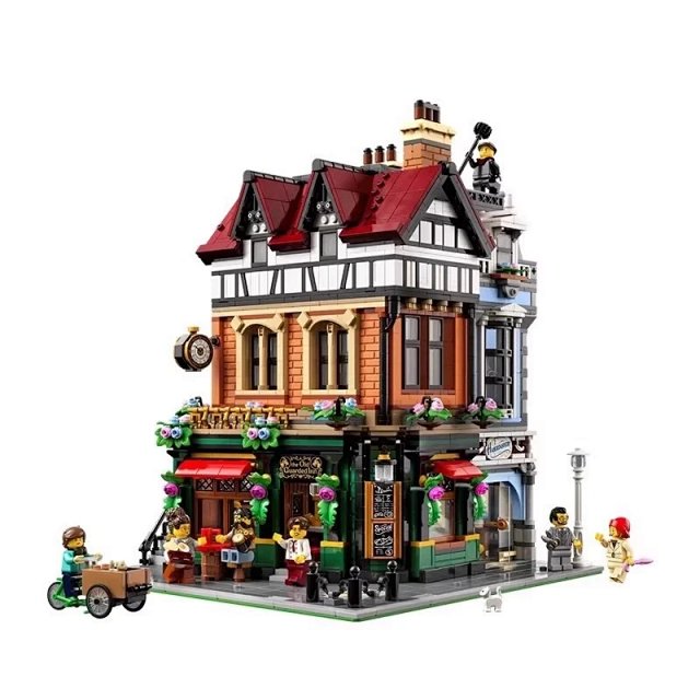 British-style street corner building block toy compatible with the LEGO Modular Buildings series.: seller detail photo 5