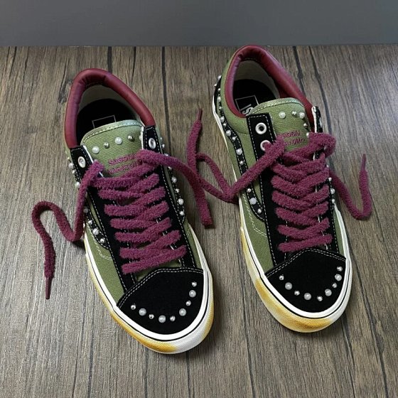 Premium oldskool 36 black and green street board shoes made of old pearls, dirty shoes, low cut men's and women's casual shoes